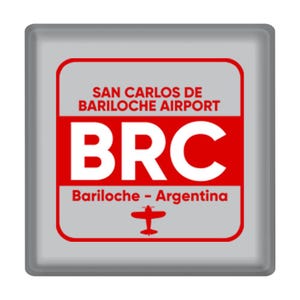 Argentina Bariloche Airport BRC Square Ceramic Magnet Gift Travel Airline Pilot AIRPORT