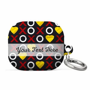Coque Airpods Xoxo Hearts, carte cadeau Be My Valentine, lettres dorées d'amour, câlins, bisous
