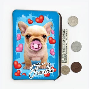 French Bulldog Baby Pacifier Coin Purse Gift Pet Dog Puppy Love Valentines Animal Cute