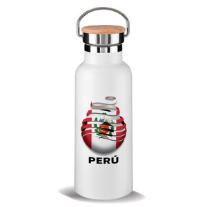 Peru Soccer Flag Bamboo Lid Tumbler Gift Football Country Pride Peruvian