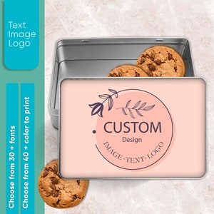 Boîte rectangulaire personnalisée en étain en forme de boîte à biscuits personnalisée, boîte-cadeau personnalisée en étain pour bijoux, cadeau de mariage, fête des mères, anniversaire