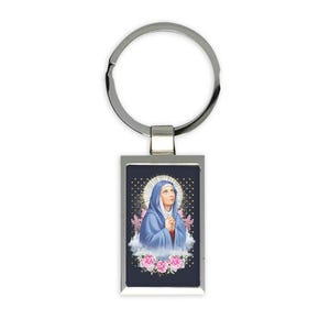 Unsere Dame Jungfrau Maria Geschenk rechteckiges Keychain katholische Heilige religiöser Heiliger Heiliger Gott