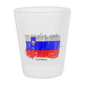 Slovenia Flag Frosted Shot Glass Gift Country Name Original