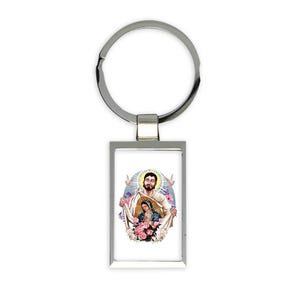 Heiliger Juan Diego Jungfrau Maria Geschenk Rechteckiger Schlüsselbund Katholische Guadalupe Religiöse Christliche Rosen