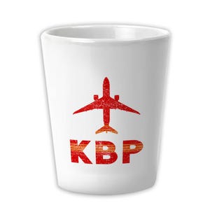 Ukraine Boryspil Airport Kyiv KBP Ceramic Shot Glass Gift Travel Airline Pilot AIRPORT