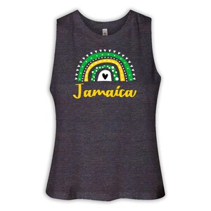 Jamaica Women Racerback Crop Tank Gift Rainbow
