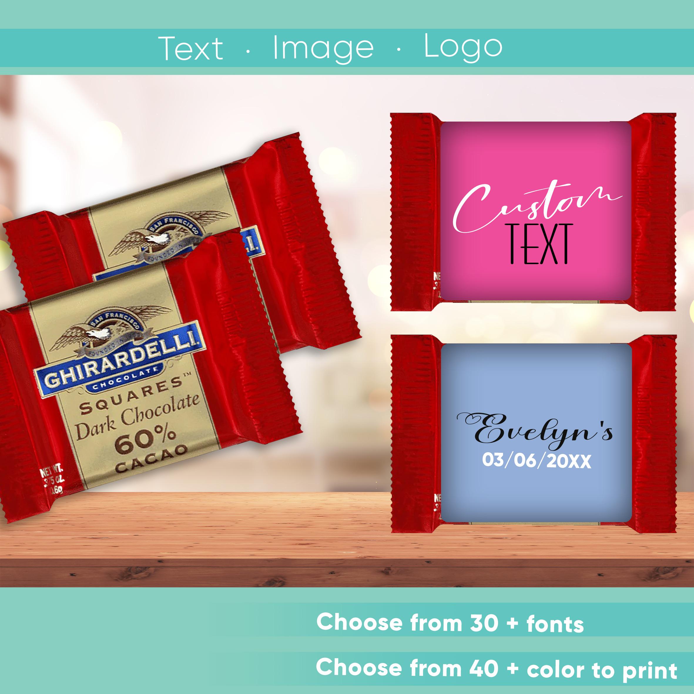 80 Personalized Vinyl Chocolate Label Sticker Bulk Custom Tag Label ...