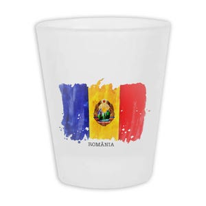 ルーマニア国旗フロストショットグラスギフト国名オリジナル