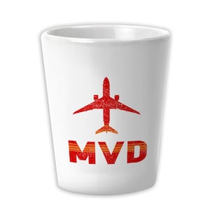 Uruguay Carrasco Airport Montevideo MVD Ceramic Shot Glass Gift Travel Airline Pilot AIRPORT