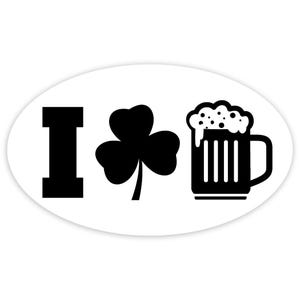 Sticker cadeau I Love Beer Paddy irlandais St. Patrick Shamrock d&#39;Irlande