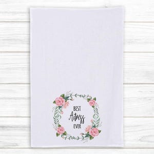 Best ACTRESS Ever Tea Towel Cotton Gift Flowers Floral Coworker Birthday Occupation