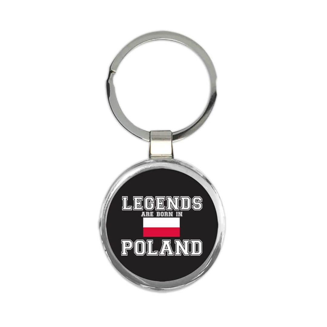 Legends Are Born in Poland Gift Round Keychain Flag Country Polish ...