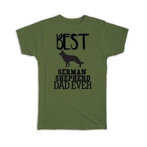 Best German Shepherd Dad Ever T-Shirt Gift Dog Silhouette Funny Pet Cartoon Owner