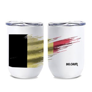 Belgium Flag Wine Tumbler Gift Modern Country Expat