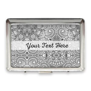 Hucha de regalo con diseño de mandala gris, moderna y contemporánea, para decoración del hogar.