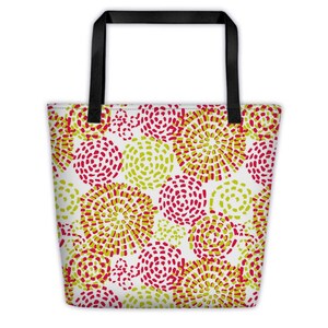 Abstrakt Bunt Punkte Strandtasche Geschenk Weiß Alle Anlass Geburtstag Weihnachten Weihnachten