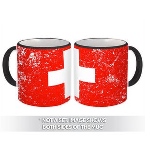 Switzerland Mug Gift Flag Retro Artistic Swiss Expat Country