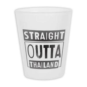 Straight Outta Thailand Frosted Borrelglas Cadeau Expat Country Thai Travel Souvenir