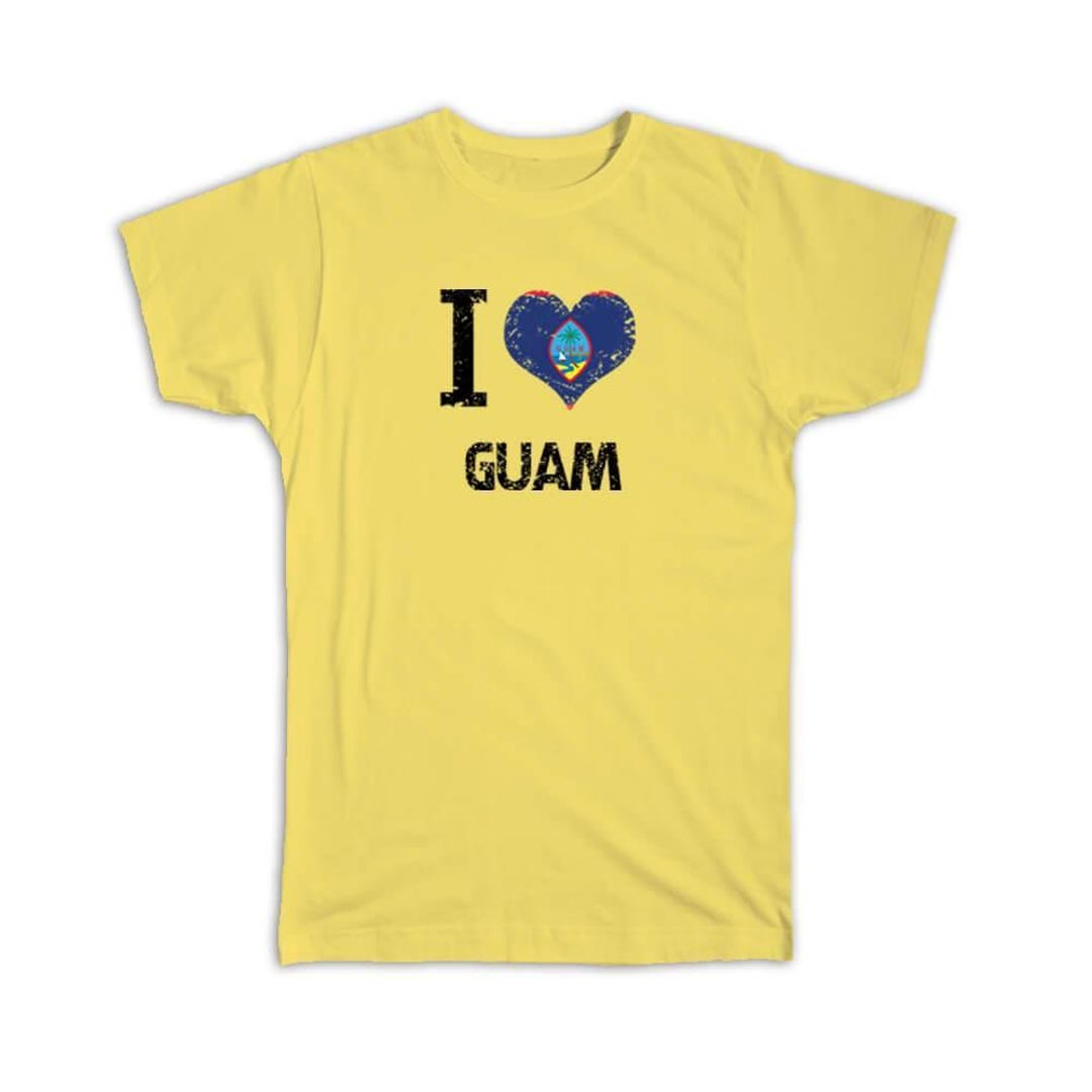 I Love Guam T-shirt Gift Heart Flag Country Crest Guamanian Expat