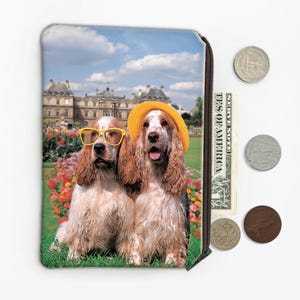 Cocker Spaniel Paris Travel Coin Purse Gift Dog Pet Puppy Animal Cute Funny