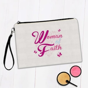 Woman of Faith Makeup Bag Gift Christian Mother Catholic God Faith Mom