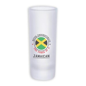 Copo de shot fosco da Jamaica, bandeira alta para presente, nunca subestime o poder do país dos expatriados jamaicanos