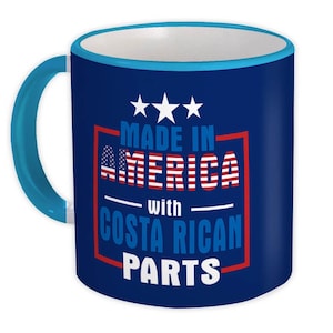 Made in America with Costa Rican Teile Tasse Geschenk Expat Country USA Costa Rica