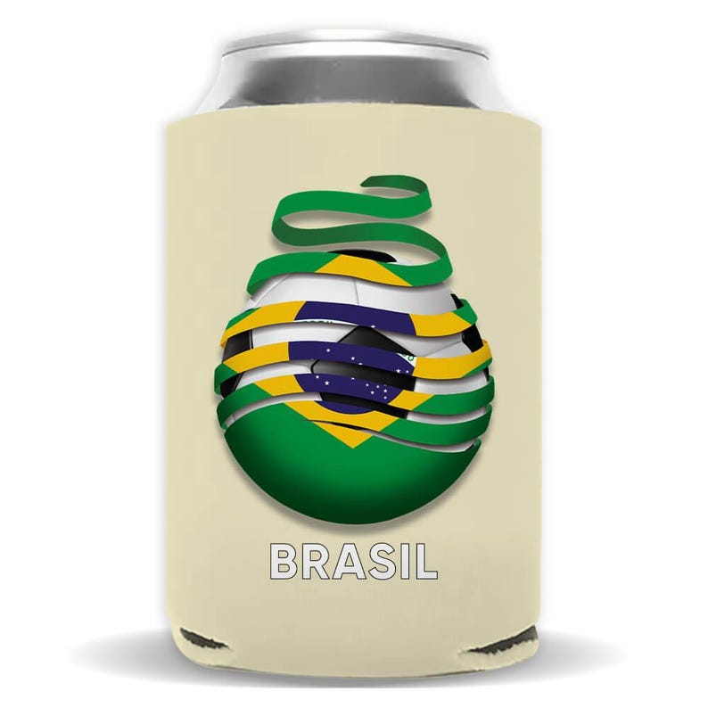 Brasilien Fußball Flagge Regular Dosen Isolator Geschenk Fußball Land Stolz Brasilianer Bild 2