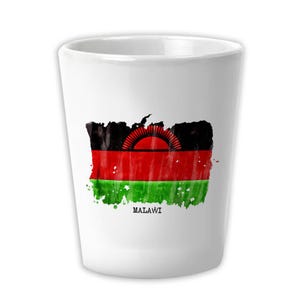 Malawi Flag Ceramic Shot Glass Gift Country Name Original