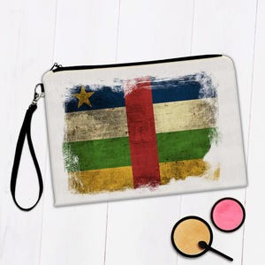 Central African Republic Flag Makeup Bag Gift Distressed Art Africa Pride Country Souvenir Patriotic