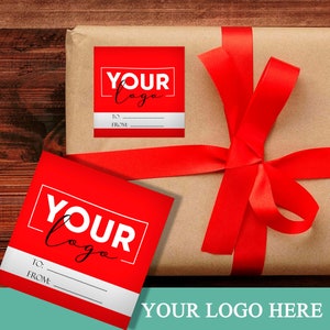 24 stuks aangepaste vierkante cadeaustickers gepersonaliseerd van vinyllabels Een cadeau van stickers Naam, verjaardagscadeau label initialen familielabel