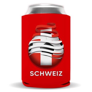 Schweiz Soccer Flag Regular Can Insulator Gift Football Country Pride Swiss