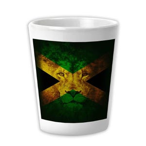Música Reggae Leão Bandeira Jamaicana Arte de Parede Cerâmica Copo de Shot Presente Animal Felino Decoração de Quarto para Adolescentes