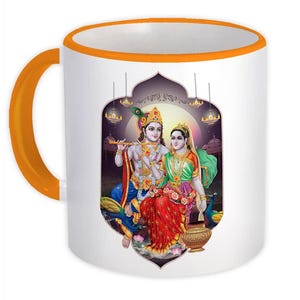 Krishna Hinduism Mug Gift Hindu Religious Art God Vintage India Devotional