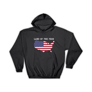 USA Flagge Karte Land der freien Hoodie Geschenk 4. Juli Unabhängigkeit