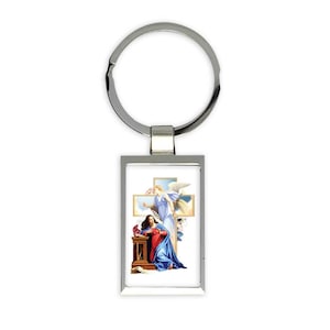 Unsere Dame Verkündigung Geschenk Rechteck Keychain Jungfrau Maria Katholische Christliche Kirche Erzengel