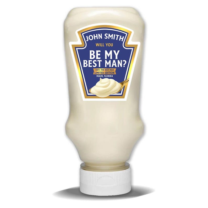 Personalized Best Man Invitation Label, Funny Mayonnaise Jar Sticker ...