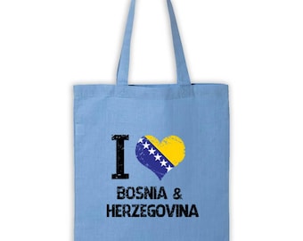 I Love Bosnia and Herzegovina Standard Tote Bag Heart Flag Country Crest Gift Expat
