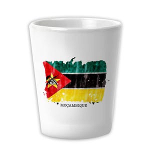 Mozambique Flag Ceramic Shot Glass Gift Country Name Original