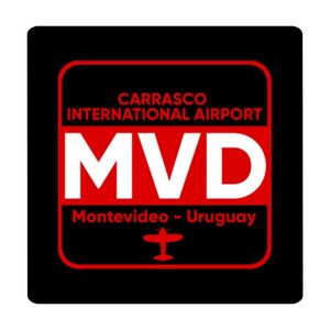 Uruguay Carrasco Airport Montevideo MVD Square Ceramic Magnet Gift Travel Airline Pilot AIRPORT