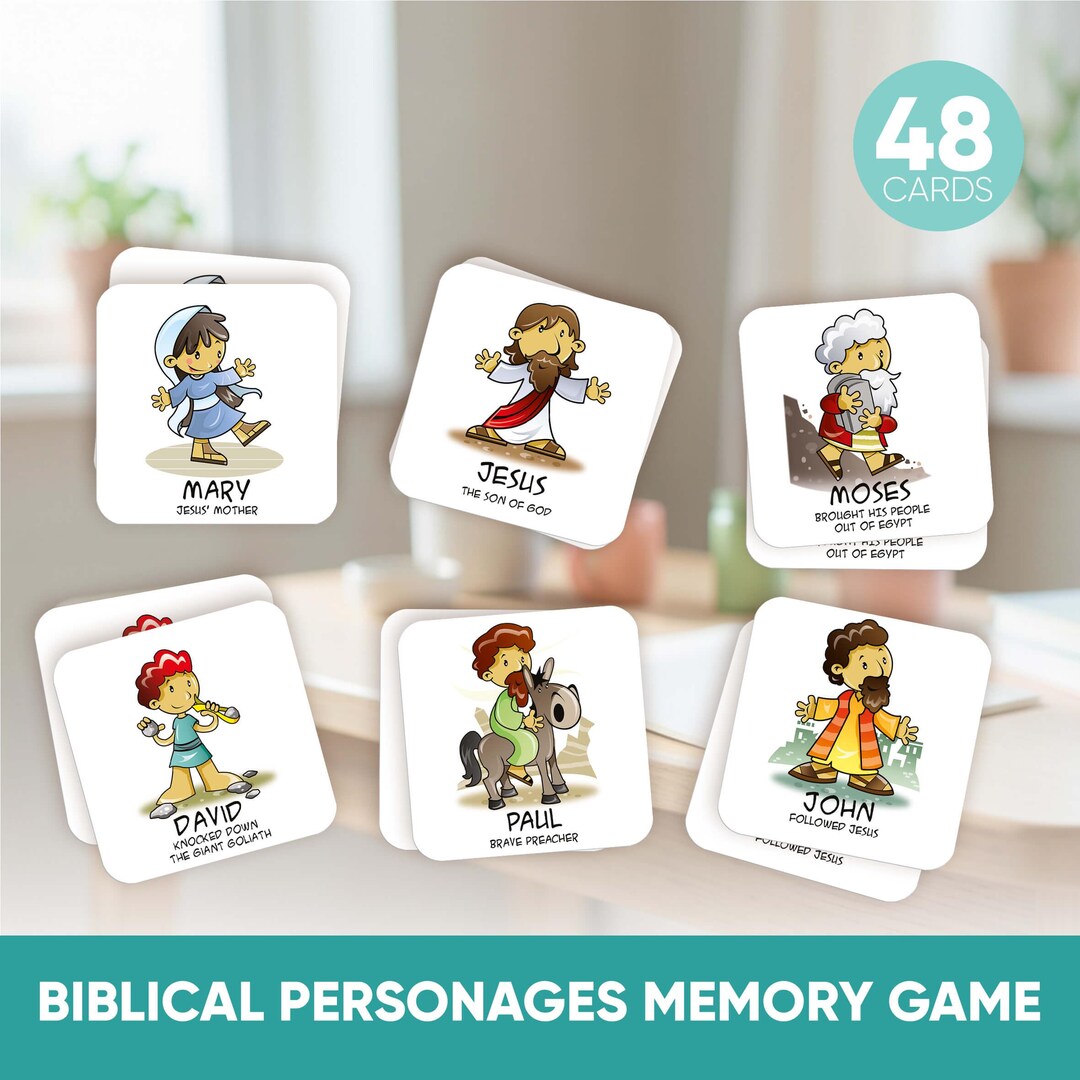 Bible Characters Memory Game | Gift for Lent and Easter Christian ...