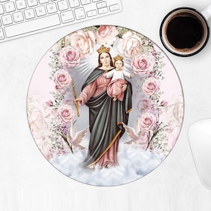Our Lady of Perpetual Help Mousepad Gift Catholic Virgin Mary Religious