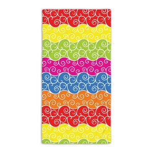 Abstract Waves Rainbow Color Beach Towel Gift Pattern