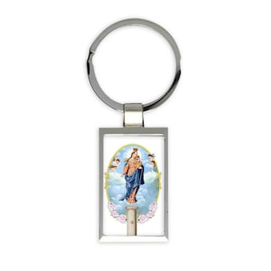 Unsere Dame der Säule Geschenk Rechteckiger Schlüsselbund Gesegnete Jungfrau Maria Katholischer Christentums Religiöser Glaube
