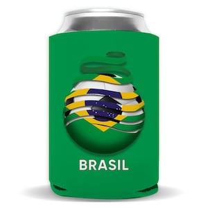 Brasil Soccer Flag Regular Can Insulator Gift Football Country Pride Brazilian