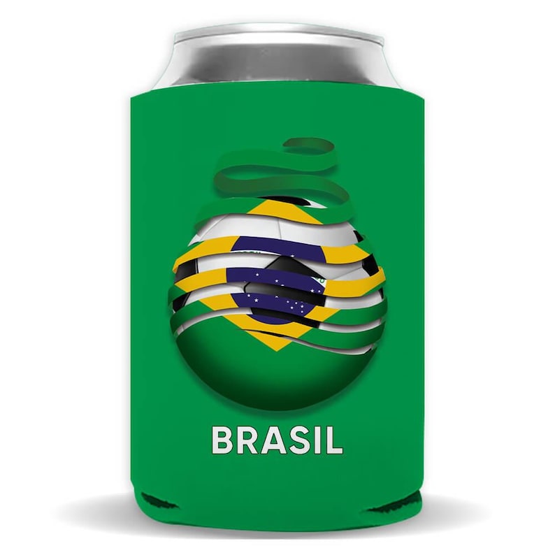 Brasilien Fußball Flagge Regular Dosen Isolator Geschenk Fußball Land Stolz Brasilianer Bild 1