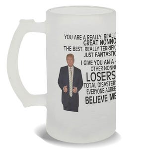 Gift for Nonno Frosted Beer Mug Gift Donald Trump Great Funny Fathers Day Grandpa