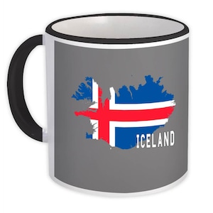 Carte de l'Islande, tasse, cadeau, nom du pays