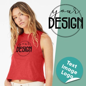 Personalized Racerback Crop Tank Customized Crop Tank Gym Custom Exercise Yoga Women&#39;s Printed Workout Gift Racerback Crop Tank Activewear