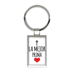 La Mejor Prima Gift Rectangular Keychain Cousin Love Family Spanish Espanol Christmas Birthday